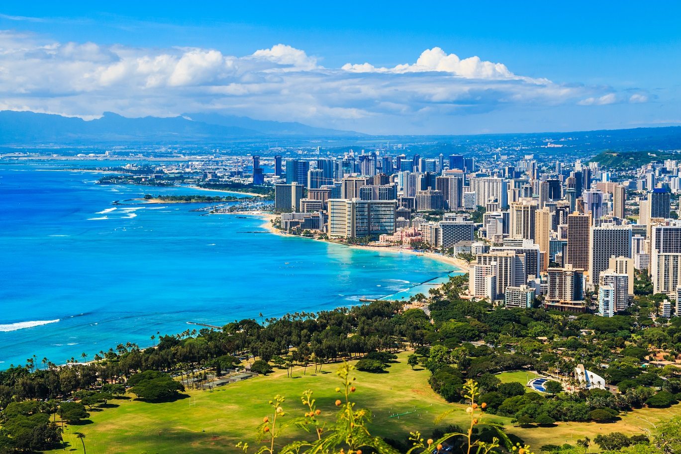 hawaii hawaiian skyline city skyscrapers island